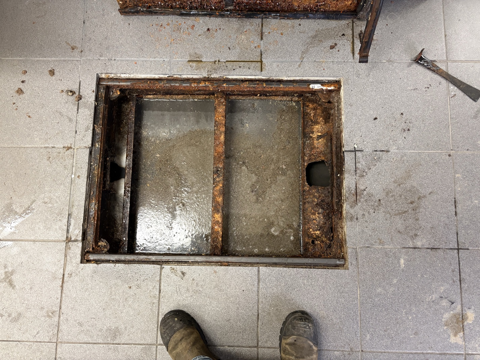 Real Thomas Plumbing job. Commercial floor drain cleared and cleaned out on a North Bay restaurant service call by Tyler Thomas.